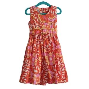 Naa Lily Girls 3T Orange Floral Summer Spring Cotton Sleeveless Dress USA